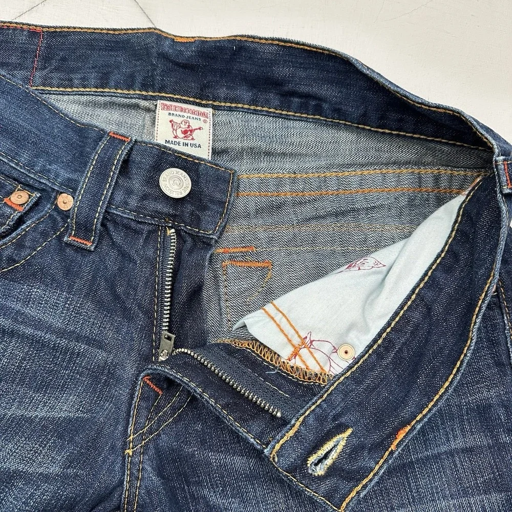 True Religion Joey Super T Bootcut Flared Jeans Mens 30x28 Blue VTG Y2K USA